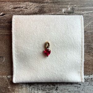 Heart-Shaped 14k Gold Plated Ruby Pendant! ❤️